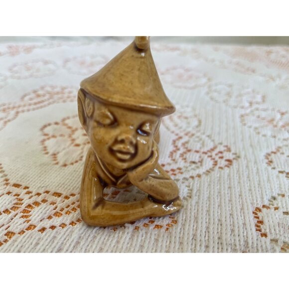 Vintage 1950s Tan Reclining Pixie Girl Elf Figurine - Picture 6 of 8